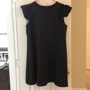 Black ruffle sleeve dress